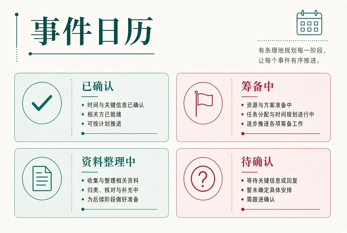 公开活动与影视信息状态日历